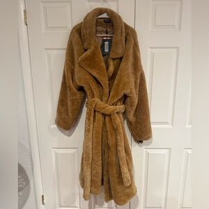 PrettyLittleThing Women's Brown Teddy Jacket